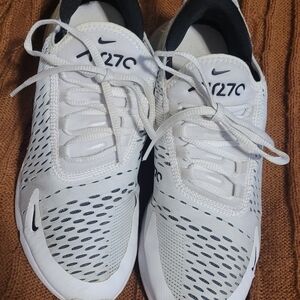 Nike White and Black Air Max 270 Sneakers